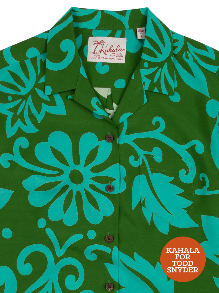 Todd Snyder x Kahala Aloha Shirt in Green Floral