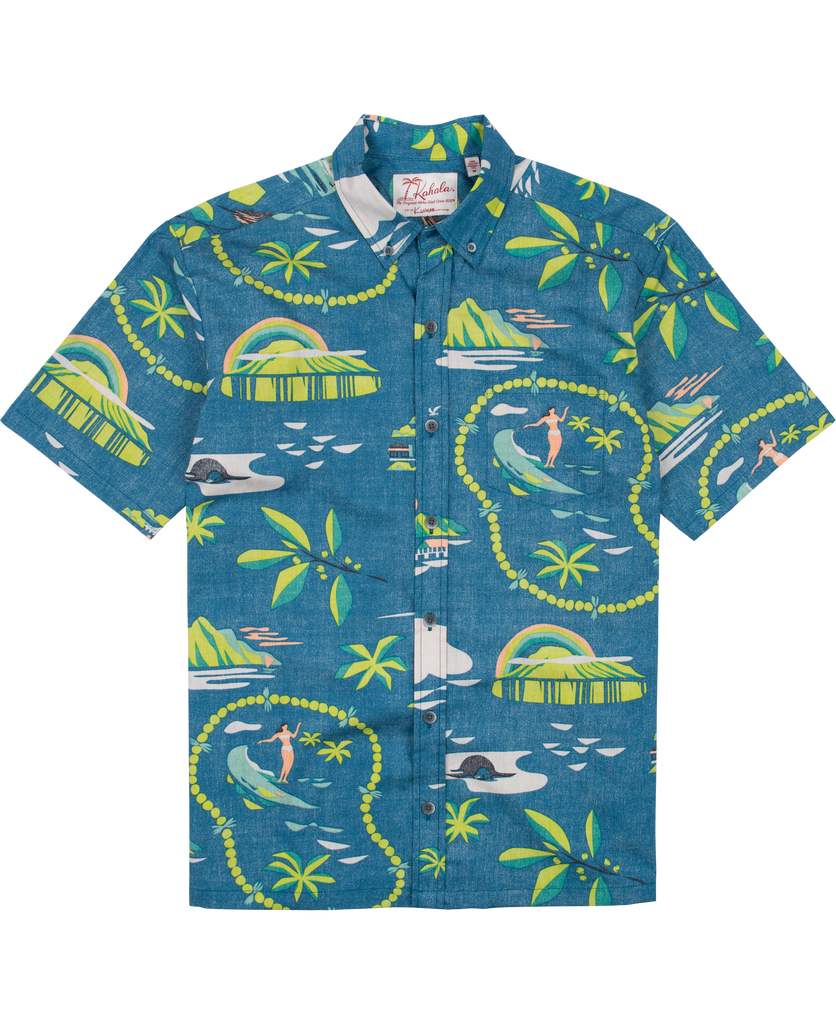 ハワイ製 KAHALA カハラ アロハシャツ 半袖 ダークグリーン Sサイズ KAHALA カハラ アロハシャツ Garden Pareo Pullover - Collector's