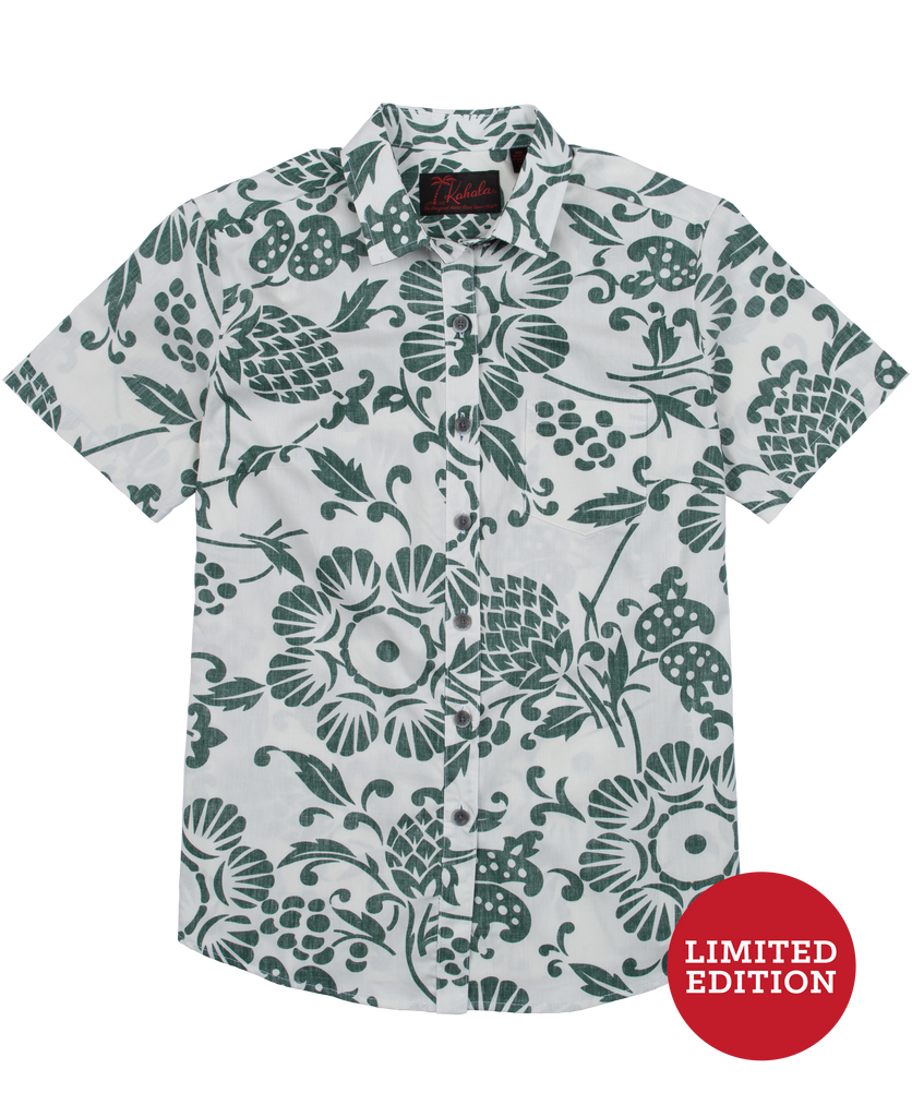 Store Kahala 1960's heritage print short sleeve Hawaiian broadcloth shirt