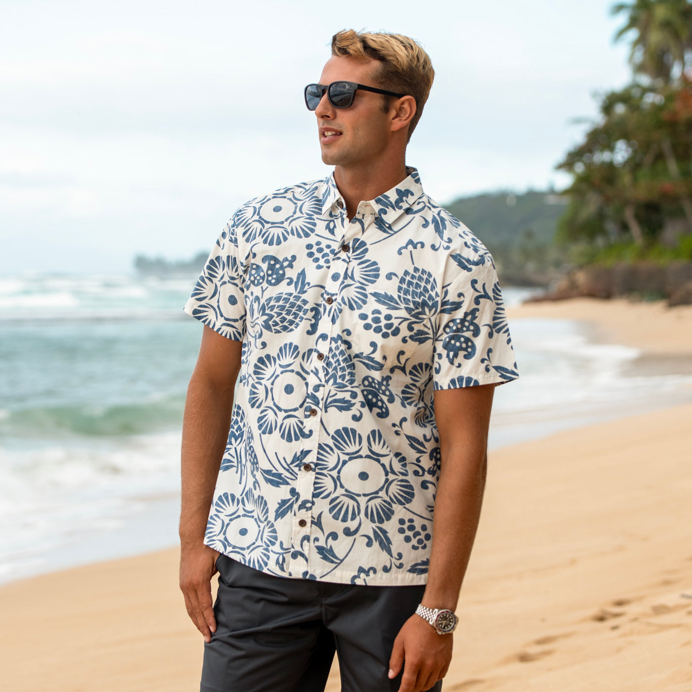 34 Heritage Men's Linen Chambray Shirt in Hawaiian Ocean – 34 Heritage  Canada