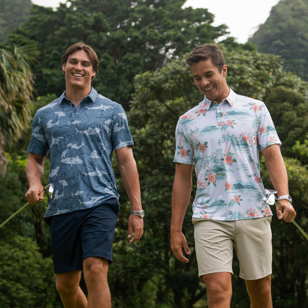 How Silk and Cotton Hawaiian Shirts Move in Light Wind 